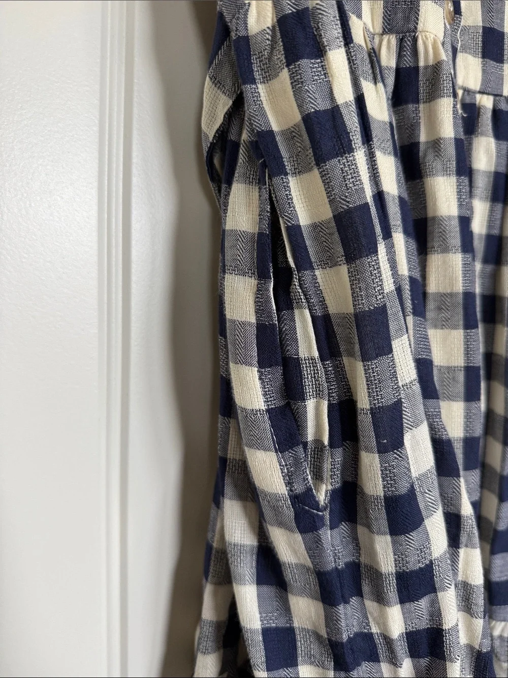 Little Cottonwood Magnolia Gingham Tie-Shoulder Midi Dress - Navy & White XS - Picture 6 of 13